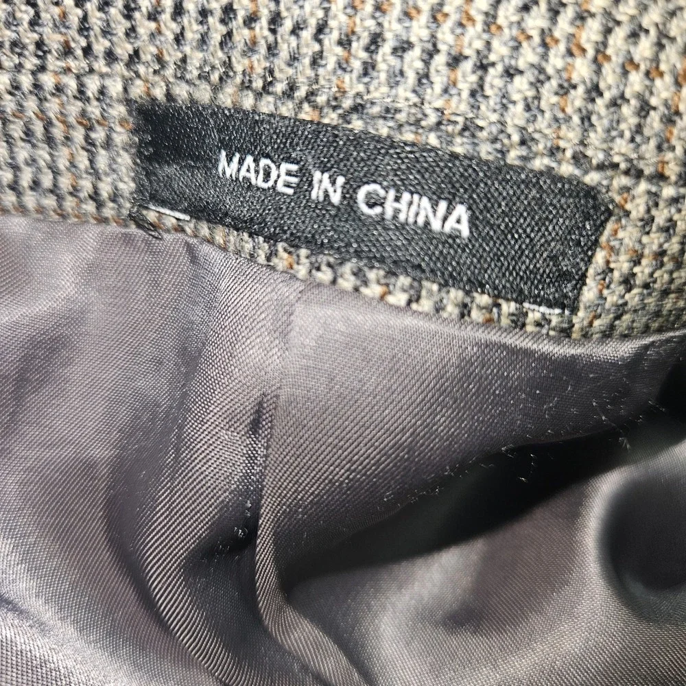 Lauren Ralph Lauren VTG Lambswool Micro Check Blazer Sport Coat Grey Sz 44L